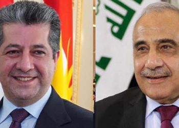 عادل عەبدولمەھدی پیرۆزبایی لە مەسرور بارزانی دەکات