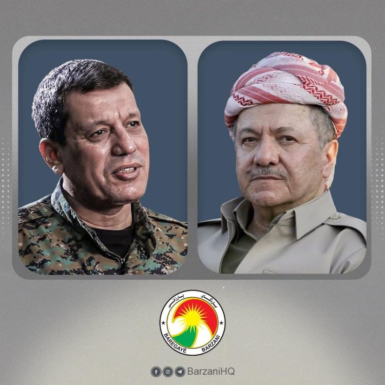 سەرۆک بارزانی و مەزلووم عەبدی پەیوەندییەکی تەلەفۆنیان ئەنجامدا
