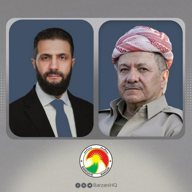 ناوەڕۆكی پەیوەندیی تەلەفۆنیی نێوان سەرۆك بارزانی و سەرۆكی سووریا