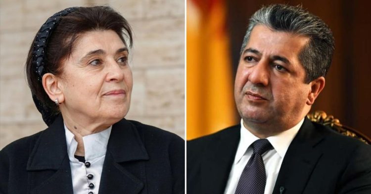 لەیلا زانا سەرەخۆشی لە سەرۆکی حکومەتی هەرێمی کوردستان دەکات